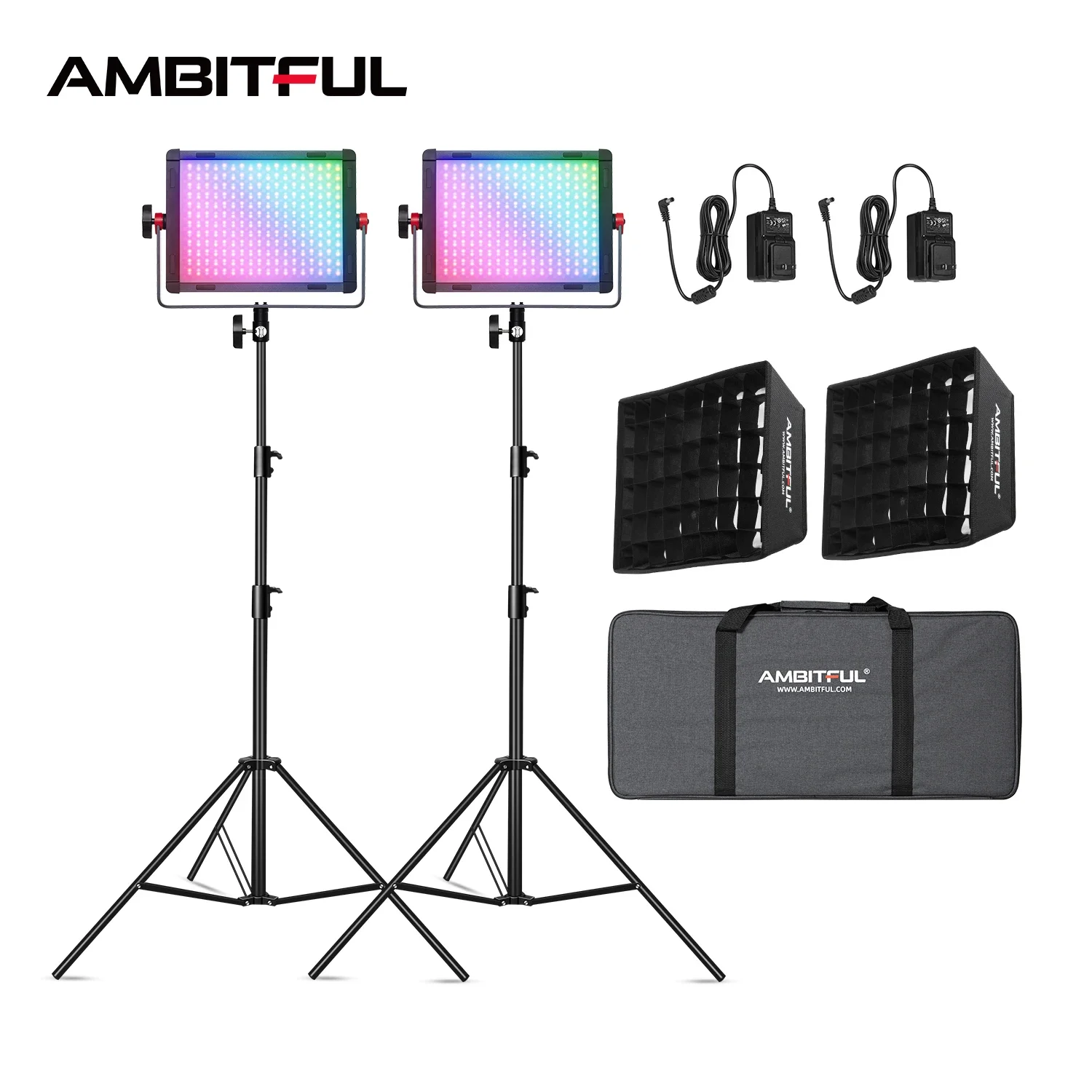 Photography Led Lighting Kit - AMBITUFL P35R 30W RGB LED Video
