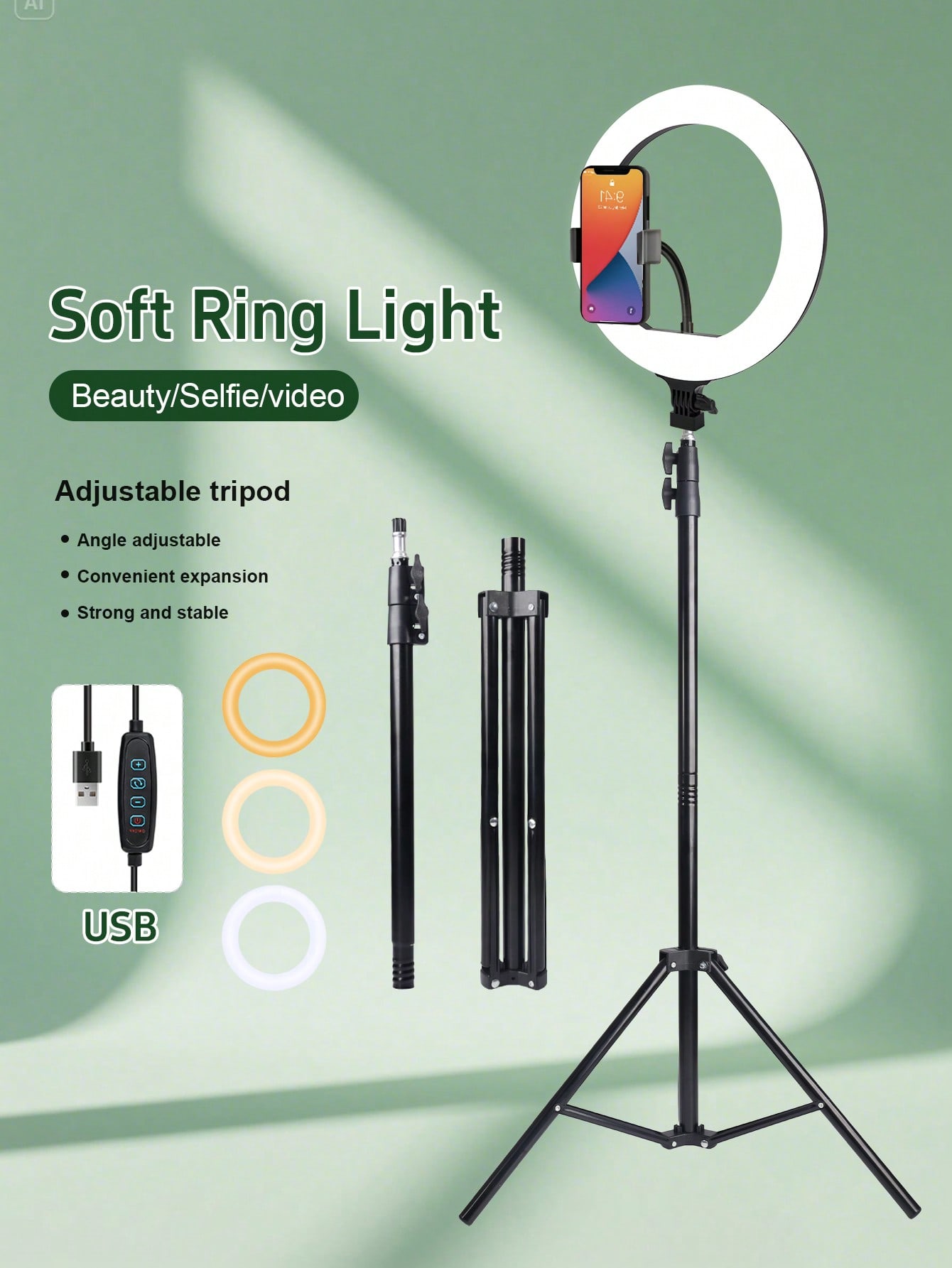 Photography Led Lighting Kit - 10 Inch 3 Color Dimmable LED