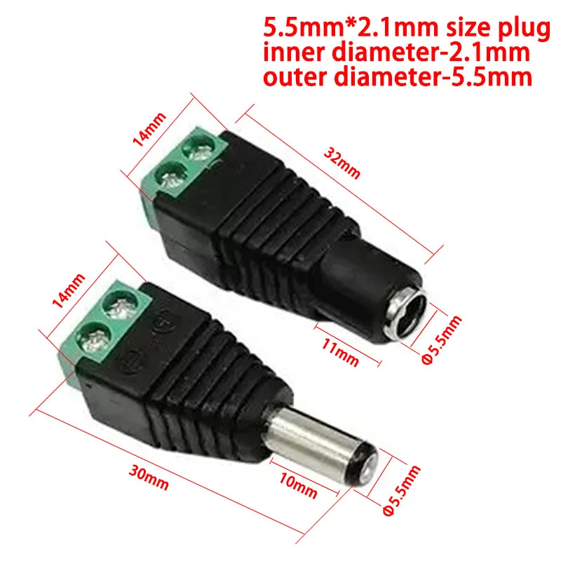 Female and Male DC Connectors  - Photography Led Lighting Kit のレビューと価格