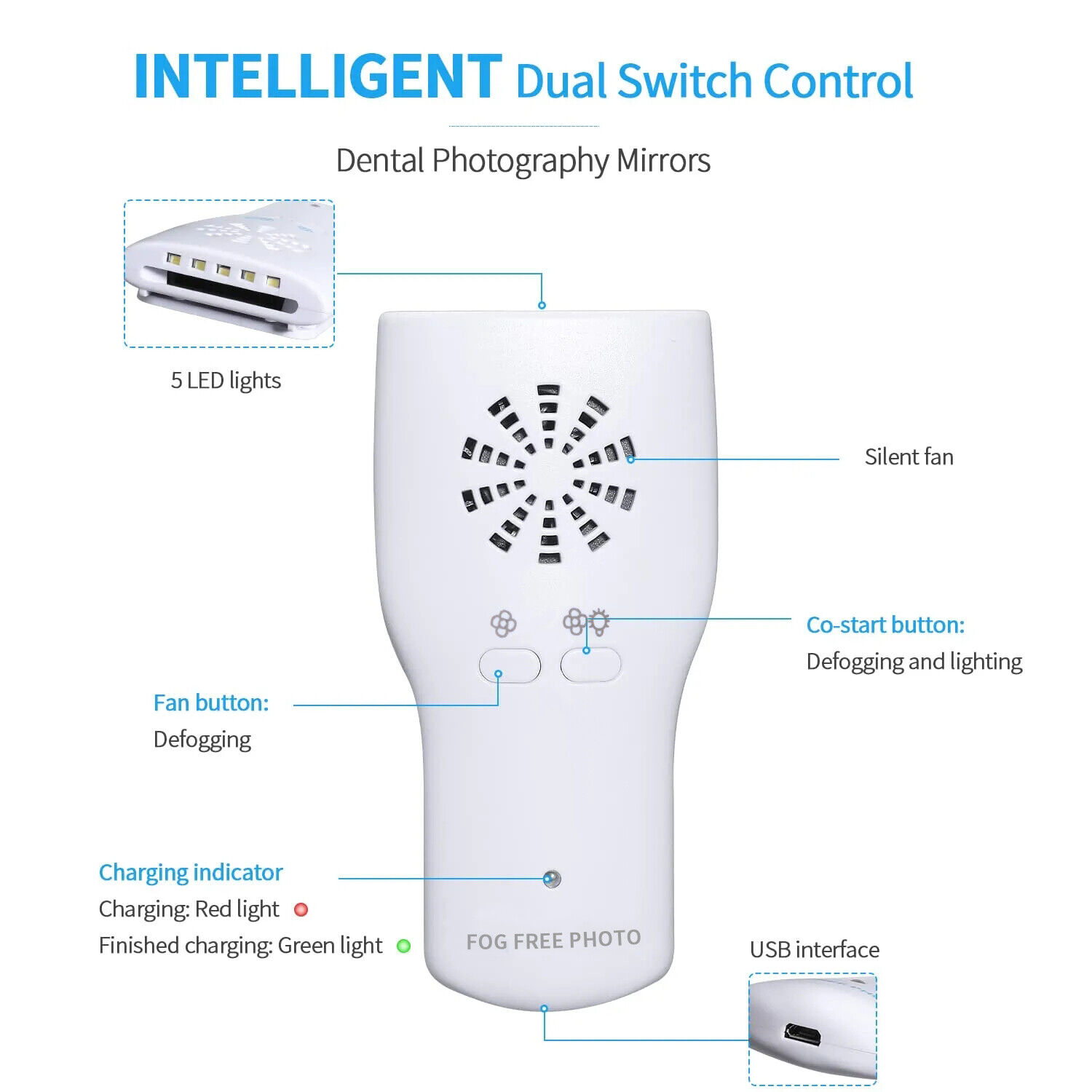 Dental Anti Fog Mirror Set Ort - Photography Led Lighting Kit のレビューと価格
