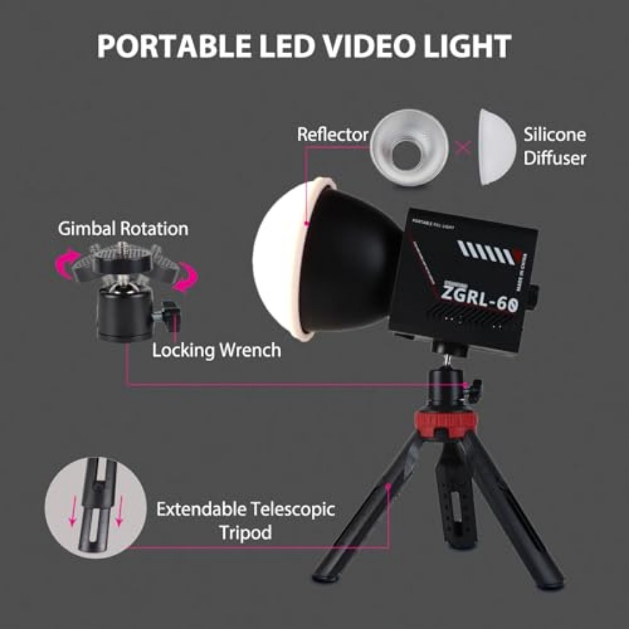 60W COB LED Video Light Handhe - Photography Lighting Portable のレビューと価格