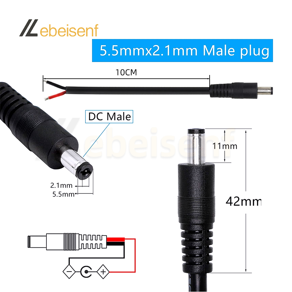5/10 Pcs 5.5x2.1 Plug DC Male  - Photography Led Lighting Kit のレビューと価格